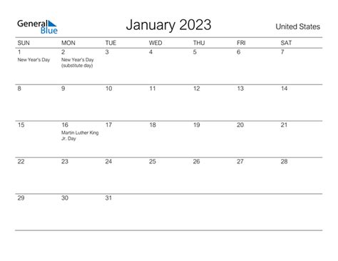 January 2023 Calendar With Holidays Usa Get Calendar 2023 Update