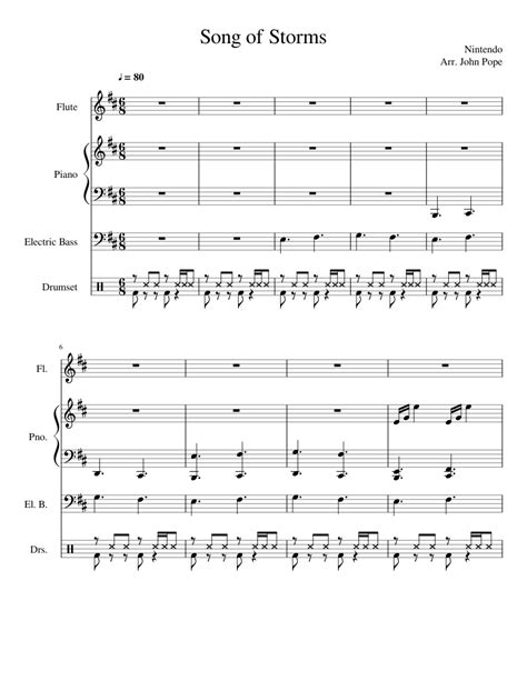 Uploaded on apr 21, 2017. Song of Storms 2.0...? Sheet music for Flute, Piano, Bass, Percussion | Download free in PDF or ...