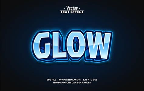 Premium Vector 3d Blue Glow Editable Vector Text Effect