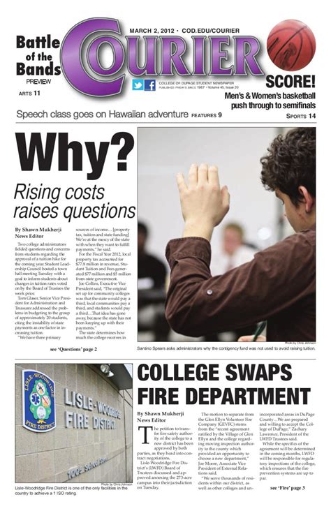 March 2 2012 By Courier Student Newspaper Issuu