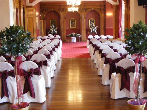 Spandex stretch chair covers are wrinkle free, machine wash warm and tumble dry at low temperature. The Grand Ballroom, Haigh Hall dressed in lovely warm ...
