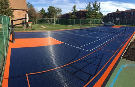 Pin by Sport Court Midwest on Outdoor Commercial Courts | Tennis court, Basketball court, Court