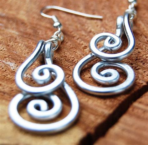 Silver Aluminum Double Spiral Earrings By Karismabykarajewelry 1400