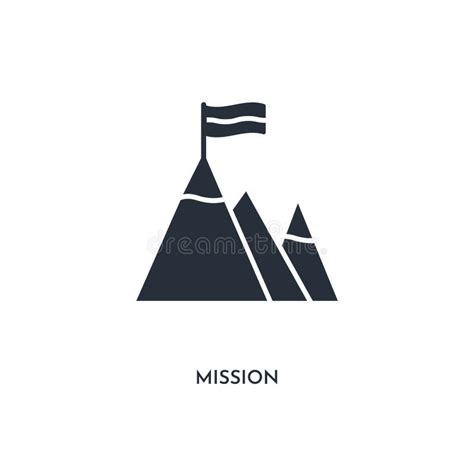 Mission Icon Simple Element Illustration Isolated Trendy Filled