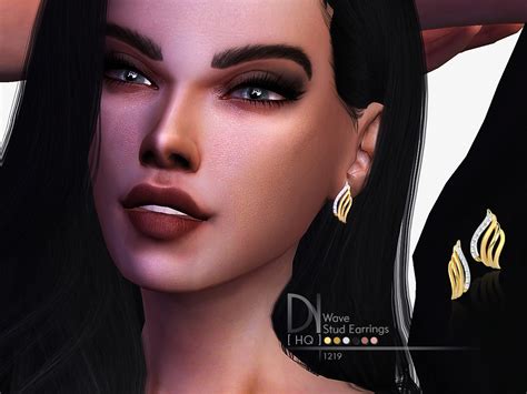 Darknighttsims Wave Stud Earrings Have 6 Emily Cc Finds