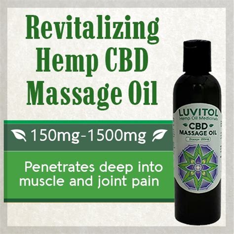 Professional Grade Massage Oil With Full Spectrum Cbd Luvitol Cbd