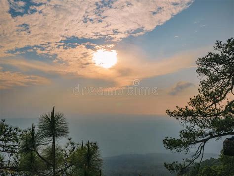 Beautiful Sunset Of Lomsak Cliff On Phu Kradueng Mountain National Park