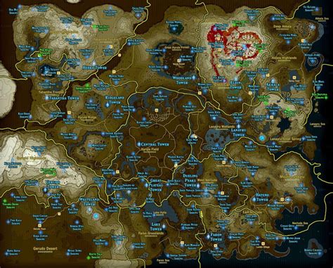 Full Shrine Map Courtesy Of Polygon Breathofthewild