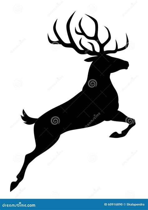 Black Deer Stock Vector Illustration Of Motion Active 60916890