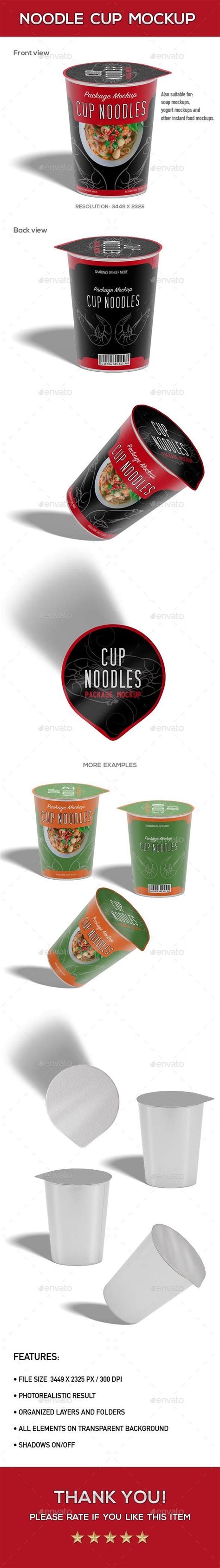 The cup mockup comes in psd format for easy editing with adobe photoshop. Noodle Cup Package Mock-Up