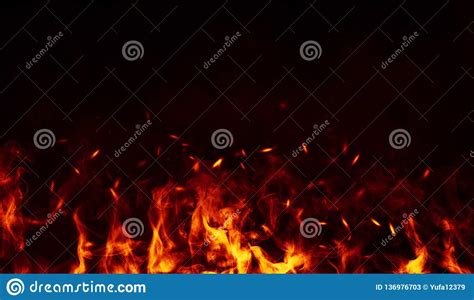 Perftect Fire Particles Embers On Background Smoke Fog Misty With