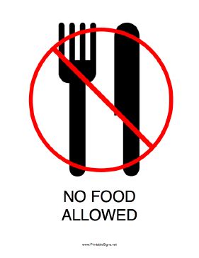 Check out our no pets allowed sign selection for the very best in unique or custom, handmade pieces from our signs shops. Printable No Food Allowed Sign