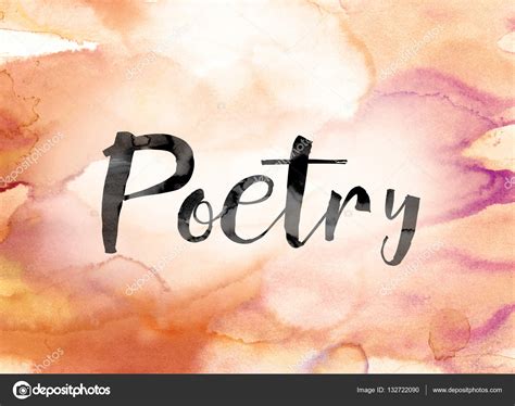 Poetry Colorful Watercolor And Ink Word Art Stock Illustration By