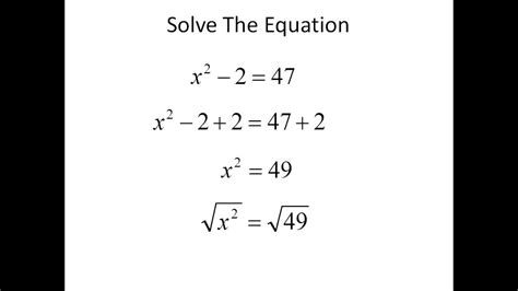 Solving Equations With Square Roots Simplifying Math Youtube