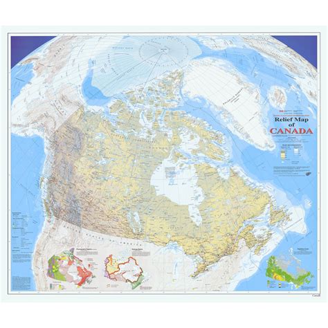 Relief Map Of Canada Wall Map Atlas Of Canada By Natural Resources