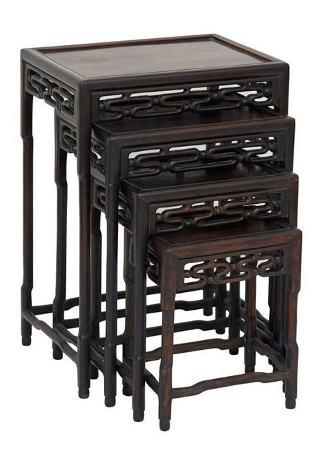 Chinese Rosewood Nesting Side Tables Set Of 4 Furniture Oriental