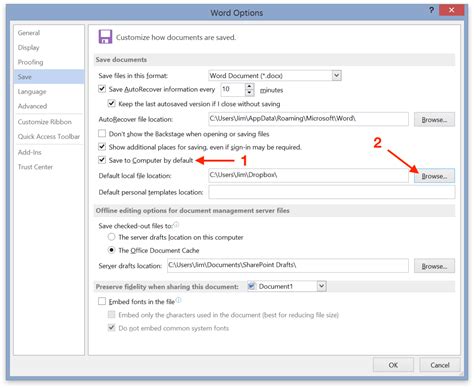 How To Change The Default Save Location In Office 2013