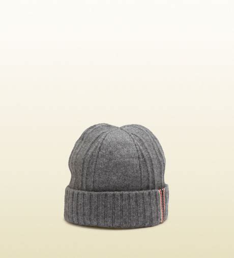Gucci Grey Cashmere Hat In Gray For Men Grey Lyst