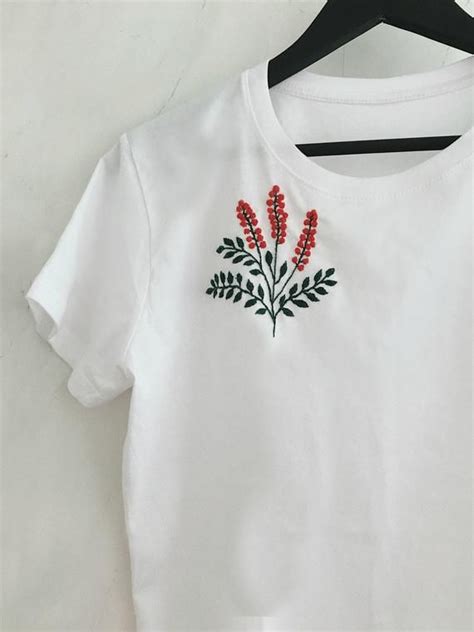 Embroidered T Shirt White Tshirt Embroidered Shirt Hand Embroidery