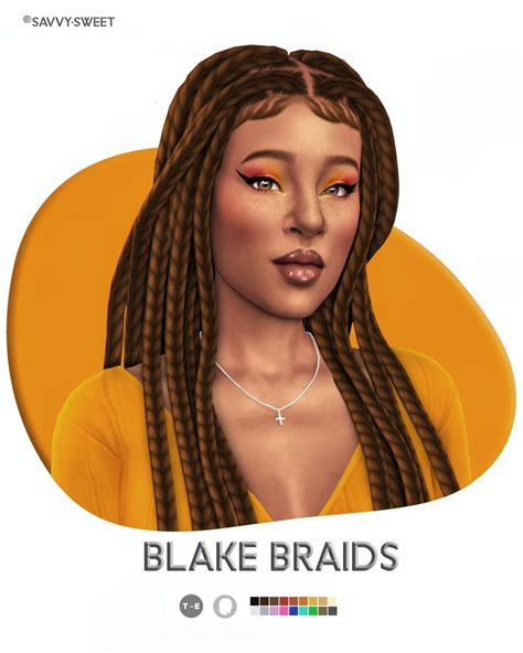 Blake Braids Savvysweet On Patreon Sims Hair Sims Sims 4