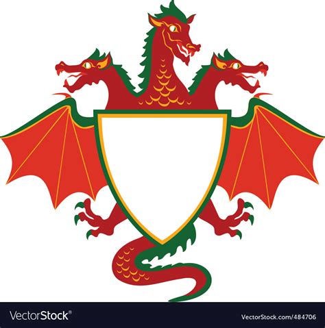 Dragon shield Royalty Free Vector Image - VectorStock