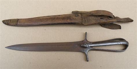 1and2 Ww1 Type French Nail Knife Type Knife And Scabbard Trench Knife
