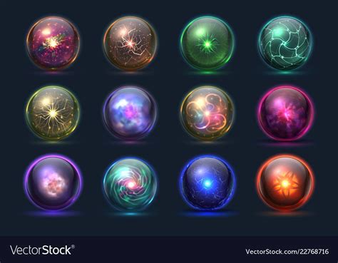 Magical Crystal Orbs Glowing Magic Balls Mysterious Paranormal Wizard