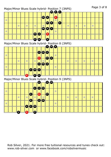 Rob Silver Hybrid Majorminor Blues Scale For Left Handed Guitar