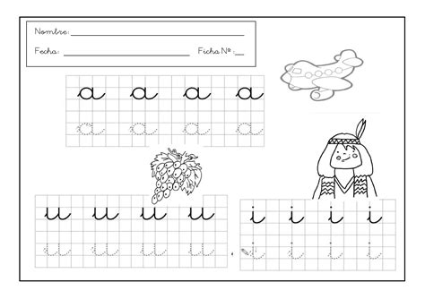 Grafomotricidad Con Vocales Fichas De Infantil Escuela En La Nube Ae