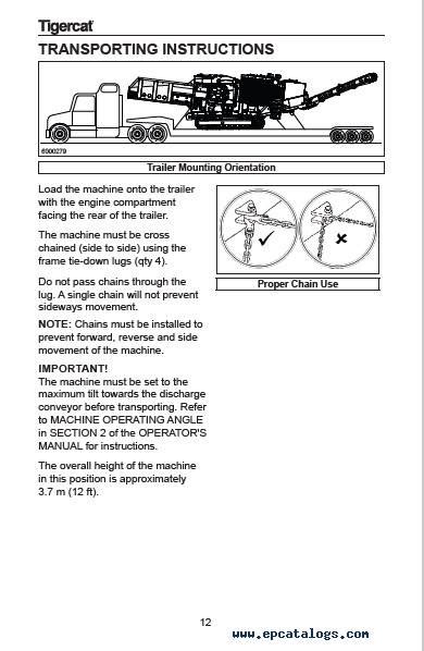 Tigercat 6500 6900 Moving And Transporting Instructions