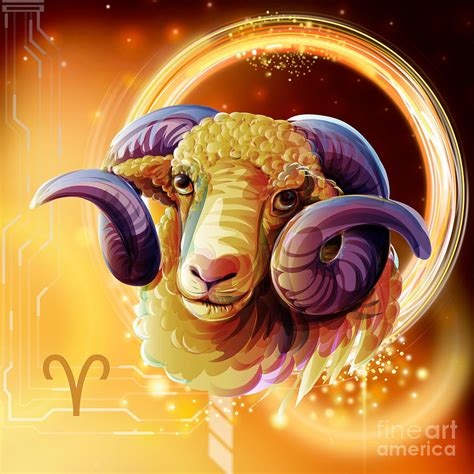 Horoscope Signs Aries Digital Art By Peter Awax
