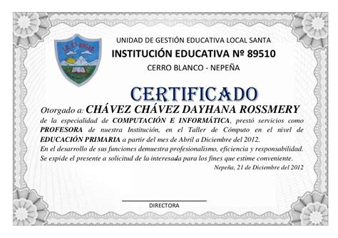 Modelo De Certificado