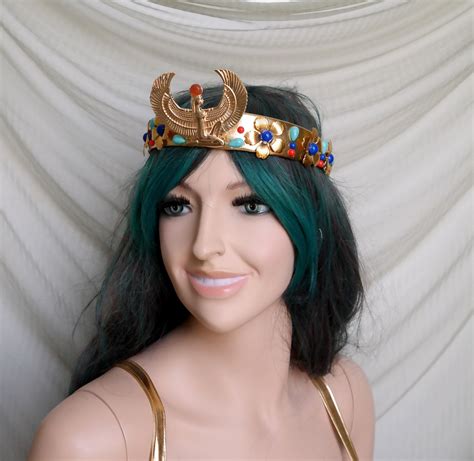 egyptian headpiece egyptian goddess crown gold headdress etsy australia