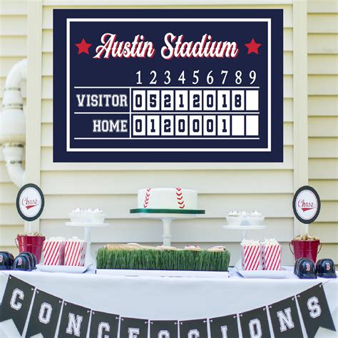 Baseball Scoreboard Baseball Birthday Baseball Party Etsy