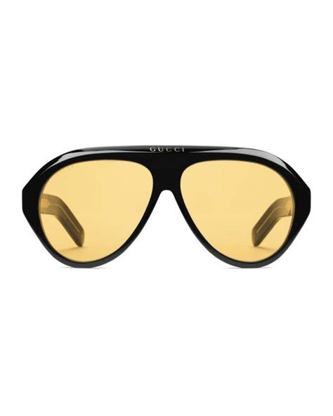 gucci navigator sunglasses with double g in black for men lyst