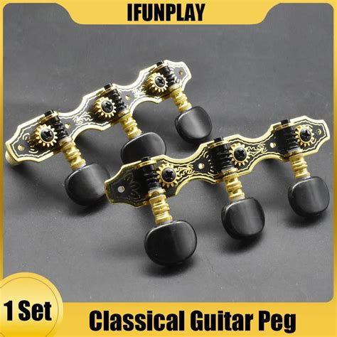 Classical Guitar Locking Tuners String Tuning Pegs Machine Heads Tuners Keys 3l3r Black Button