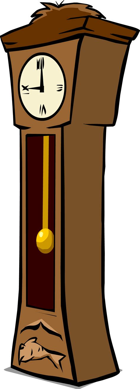 Use a piece of thin wire or twist ties to string the chains together just where the chains protrude below the movement and tie the wire together; Image - Grandfather Clock sprite 002.png | Club Penguin ...