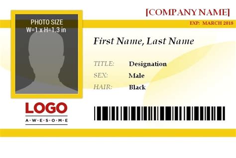 Vertical Id Badge Template Free Word Templates