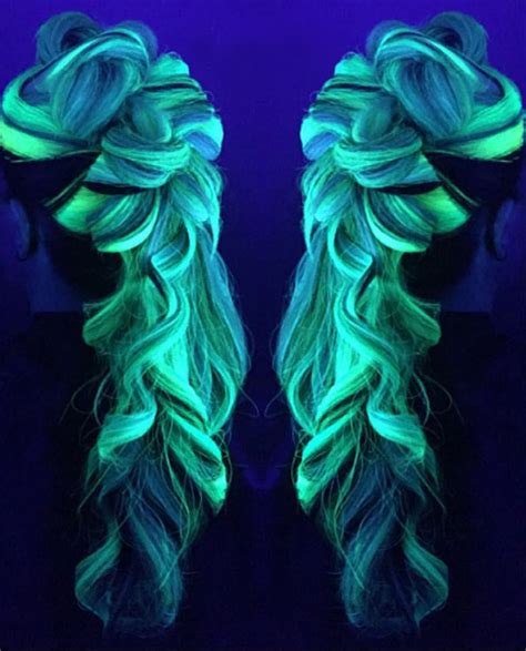 This is a perfect color that looks black indoors. Now Your Rainbow Hair Can Glow In The Dark Under Black ...