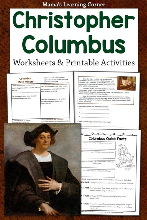 Christopher Columbus Worksheet Packet Mamas Learning Corner