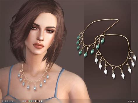 10 Colours Found In Tsr Category Sims 4 Female Necklaces Sims 4 Cc