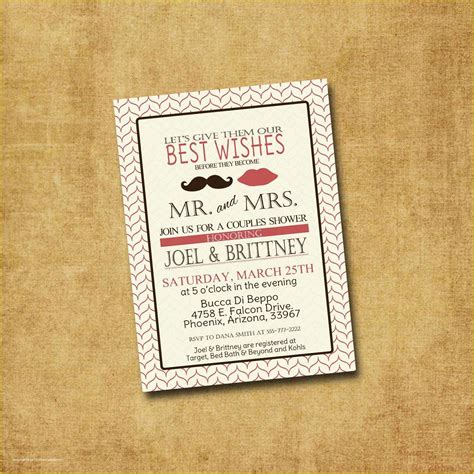 Couples Wedding Shower Invitations Templates Free Of How To Host The