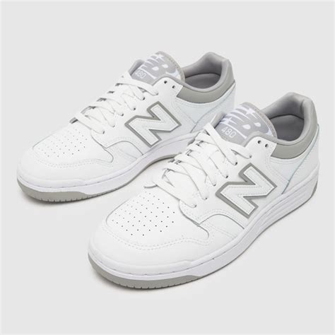 Womens White And Grey New Balance Nb 480 Trainers Schuh