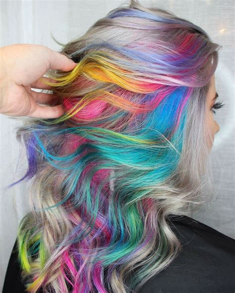 Totally Loving The Hidden Colors Underneath The White Hair Rainbow