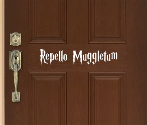 Make your own handmade door sign using kid made modern craft supplies! Harry Potter Repello Muggletum No Muggles- cast a spell ...