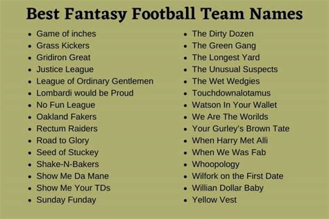 500 Good And Funny Fantasy Football Team Names 2023