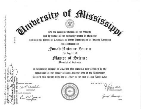 Masters Diploma Authentic Certificate