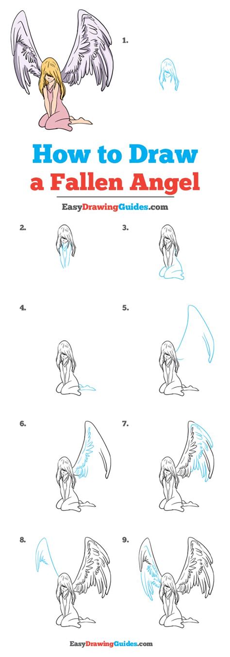 How To Draw A Fallen Angel Really Easy Drawing Tutorial Angel