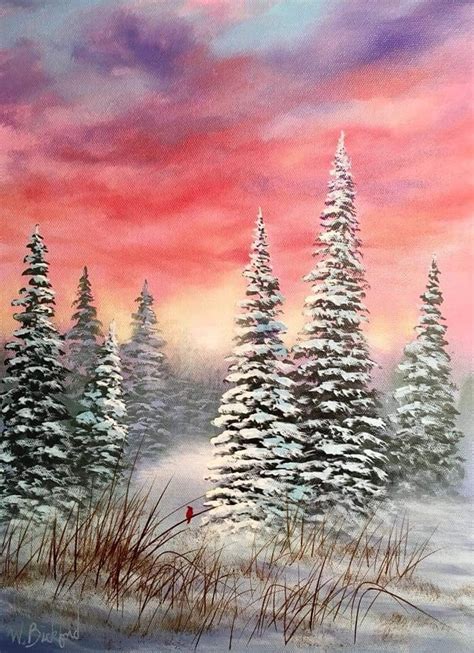 Winterbilderhintergrund Canvas Painting Diy Winter Painting