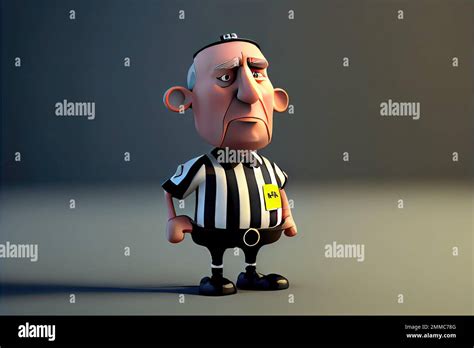 3d Animated Referee Modern Cgi 3d Animation Style Caucasian Man